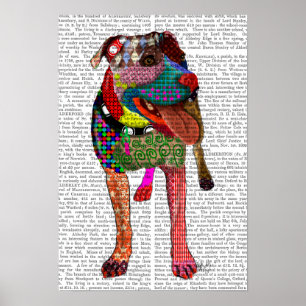 Poster Staffordshire Bull Terrier - Patchwork