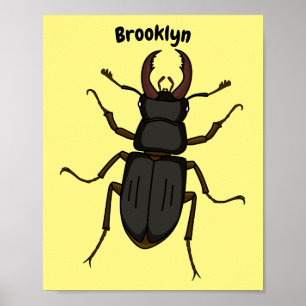 Poster Stag beetle insect illustration