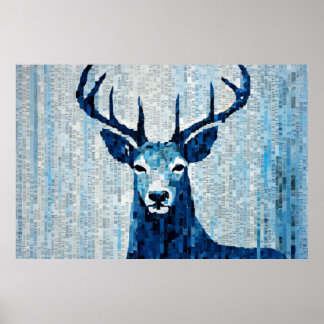 Poster Stag Deer Animal Art Decor Paint Mosaico