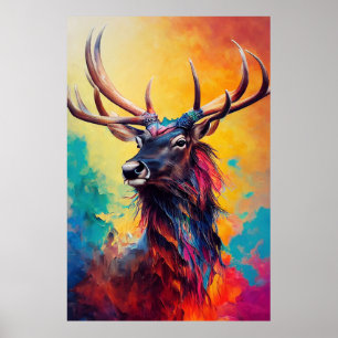 Poster Stag Deer Animal Discovery Adventure Planet Nature