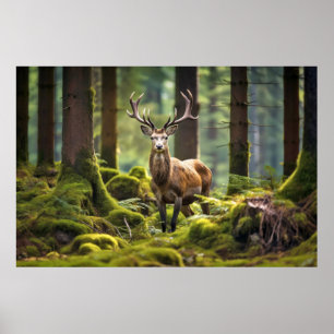 Poster Stag Deer Animal Natureza Majestosa Selvagem