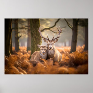 Poster Stag Deer Animal Wilderness Liberdade de Beleza Se