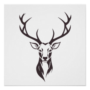 Póster Stag Vetor Art Animal Modern Urban City Graphic