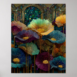 Poster Stained Glass Floral Wall Art –  Digital Download