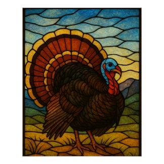Póster Stained Glass Turkey Poster