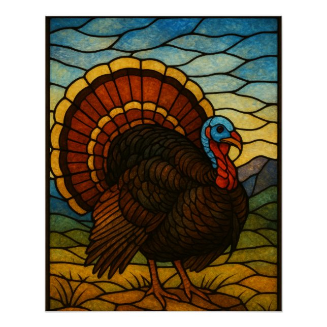 Póster Stained Glass Turkey Poster (Frente)