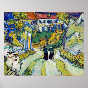 Poster Stairway em Auvers por Vincent Van Gogh