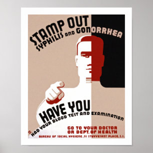 Póster Stamp Out Syphilis and Gonorrhea