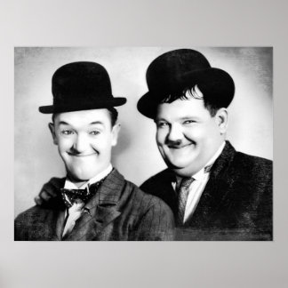 Poster Stan Laurel e Oliver Hardy - BW Vintage - D1