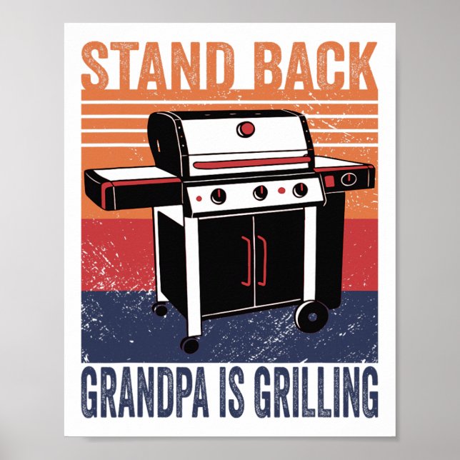 Poster Stand Byck Avô Está Griling Churrasco Grill Smoll  (Frente)