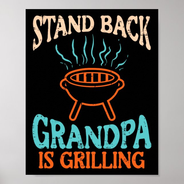 Poster Stand Ck Avô Está Griling Churrasco Rbecue Avô (Frente)