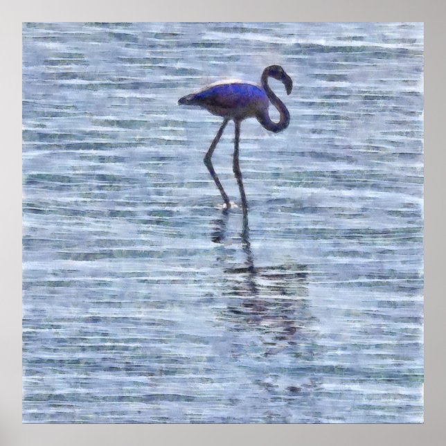 Poster Stand Tall Flamingo Watercolor (Frente)