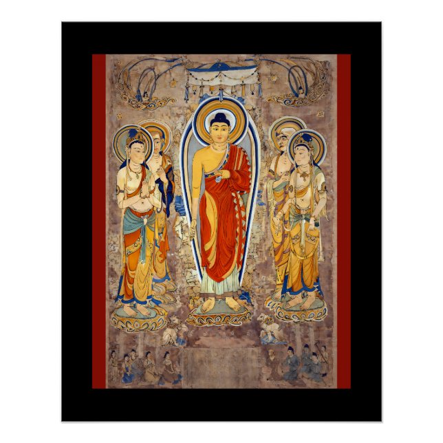 Póster Standing Buddha Tang Dynasty Mogao Caves Silk Road (Frente)