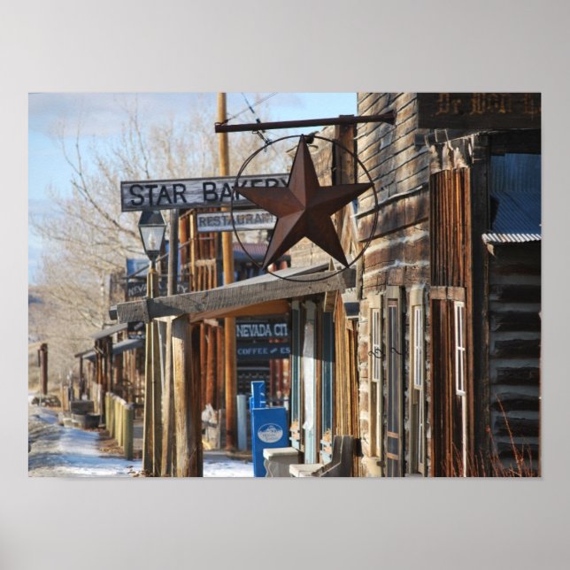 Poster Star Bakery em Nevada City, MT Ghost Town (Frente)