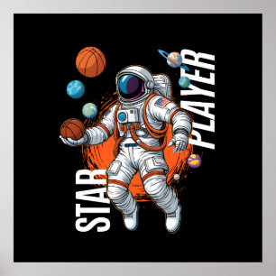 Poster Star Player - Vibes de Basquete de Espaço