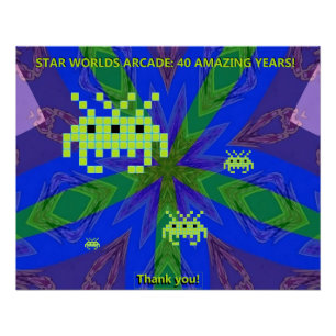Póster Star Worlds Arcade 40º Partido do Aniversário