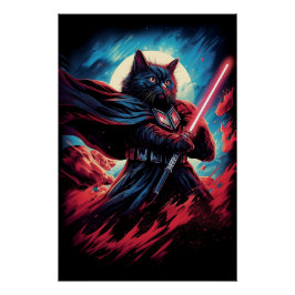 Póster Stardust Samurai | Guerreiro de Gato Cósmico