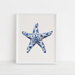 Poster Starfish - Azul Costeiro na Arte da Parede Beige