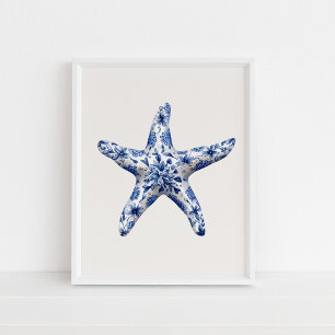 Poster Starfish - Azul Costeiro na Arte da Parede Beige