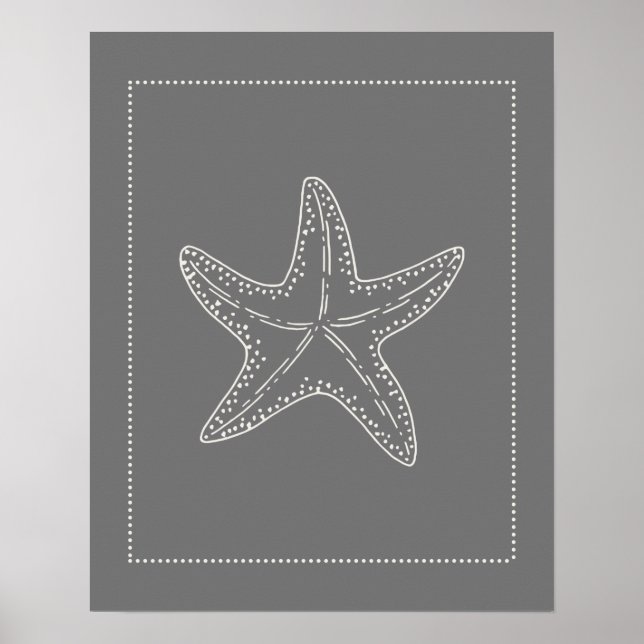 Poster Starfish do estilo Hamptons (Frente)
