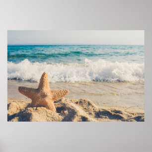 Poster Starfish em uma fotografia de Sandy Beach