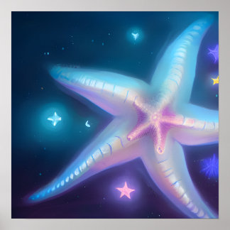 Poster Starfish Iridescente brilhante