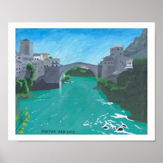 Póster Stari Most, Mostar, Bósnia e Herzegovina (Frente)