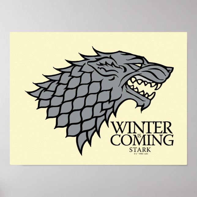 Poster Stark Sigil - O Inverno Está Chegando (Frente)