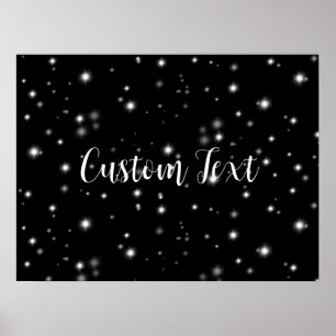 Poster Starlight Sparkles Black and White Stars