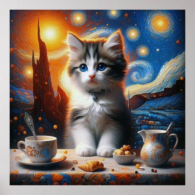 Poster Starry Cat Love (Frente)