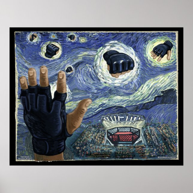 Póster Starry MMA Lutar Noite (Frente)