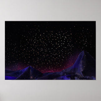 Poster Starry Mountain Night