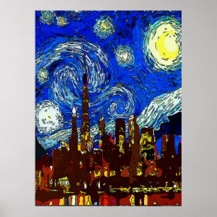 Póster Starry Night Chicago