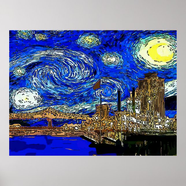 Poster Starry Night Crescent City (Frente)