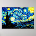 Poster Starry Night, famosa pintura de Van Gogh<br><div class="desc">Starry Night,  pintura popular de Vincent van Gogh</div>