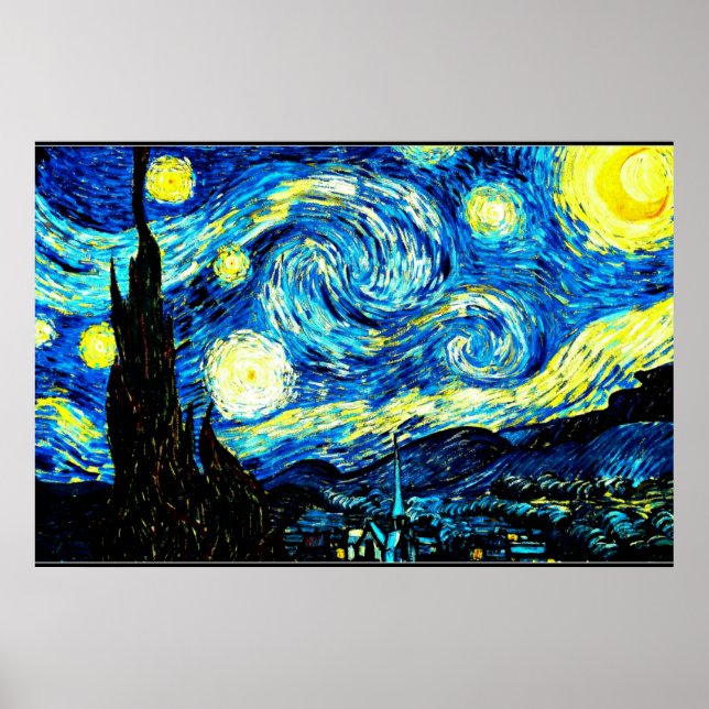 Poster Starry Night, famosa pintura de Van Gogh (Frente)