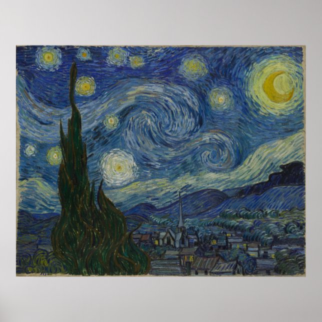 Póster Starry Night Grande Canvas Vincent Van Gogh (Frente)