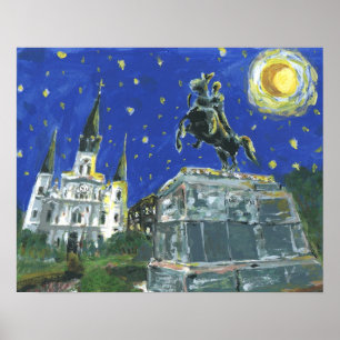 Poster Starry Night Jackson Square