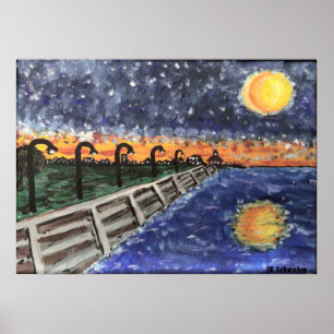 Póster Starry Night Lake Pontchartrain