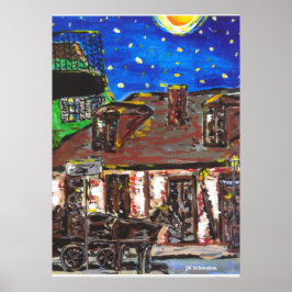 Póster Starry Night Old Black Smith Compro