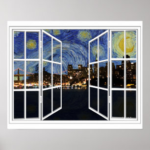 Póster Starry Night Over San Francisco California