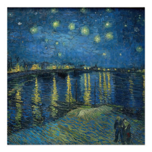 Póster Starry Night Over the Rhone (1888) Vincent van Gog