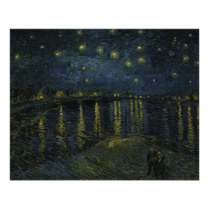 Póster Starry Night Over the Rhône, pintura a óleo Van Go