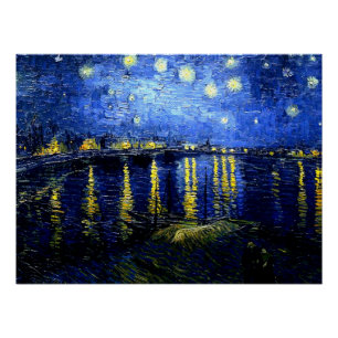 Póster Starry Night over the Rhone por van Gogh
