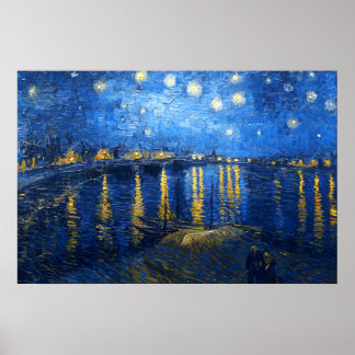 Póster Starry Night Over the Rhone, Van Gogh