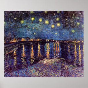 Poster Starry Night Over the Rhone - Van Gogh