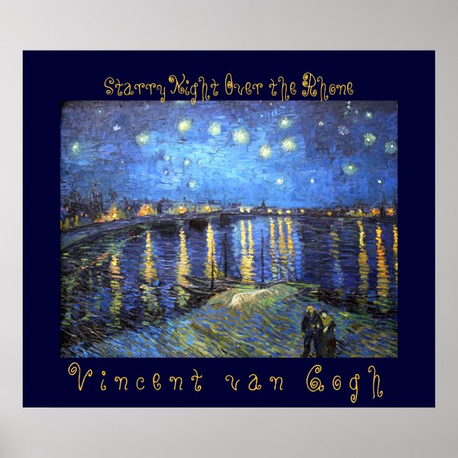 Póster Starry Night Over the Rhone: Vincent van Gogh (Frente)