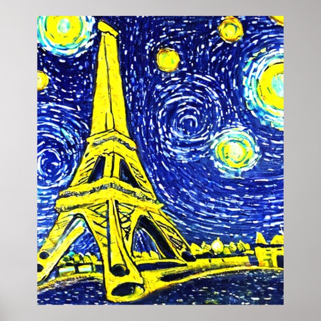 Poster Starry Night Paris França (Frente)
