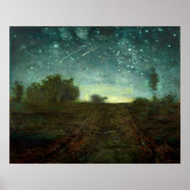 Poster Starry Night por Jean-François Millet (cerca de 18 (Frente)
