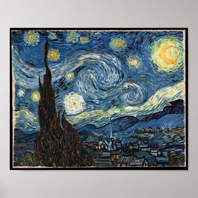 Póster Starry Night por Vincent Van Gogh (Frente)